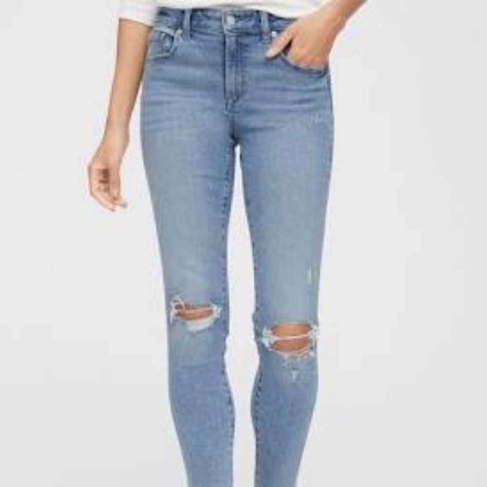Gap Mid Rise Destructed Universal Legging Jeans